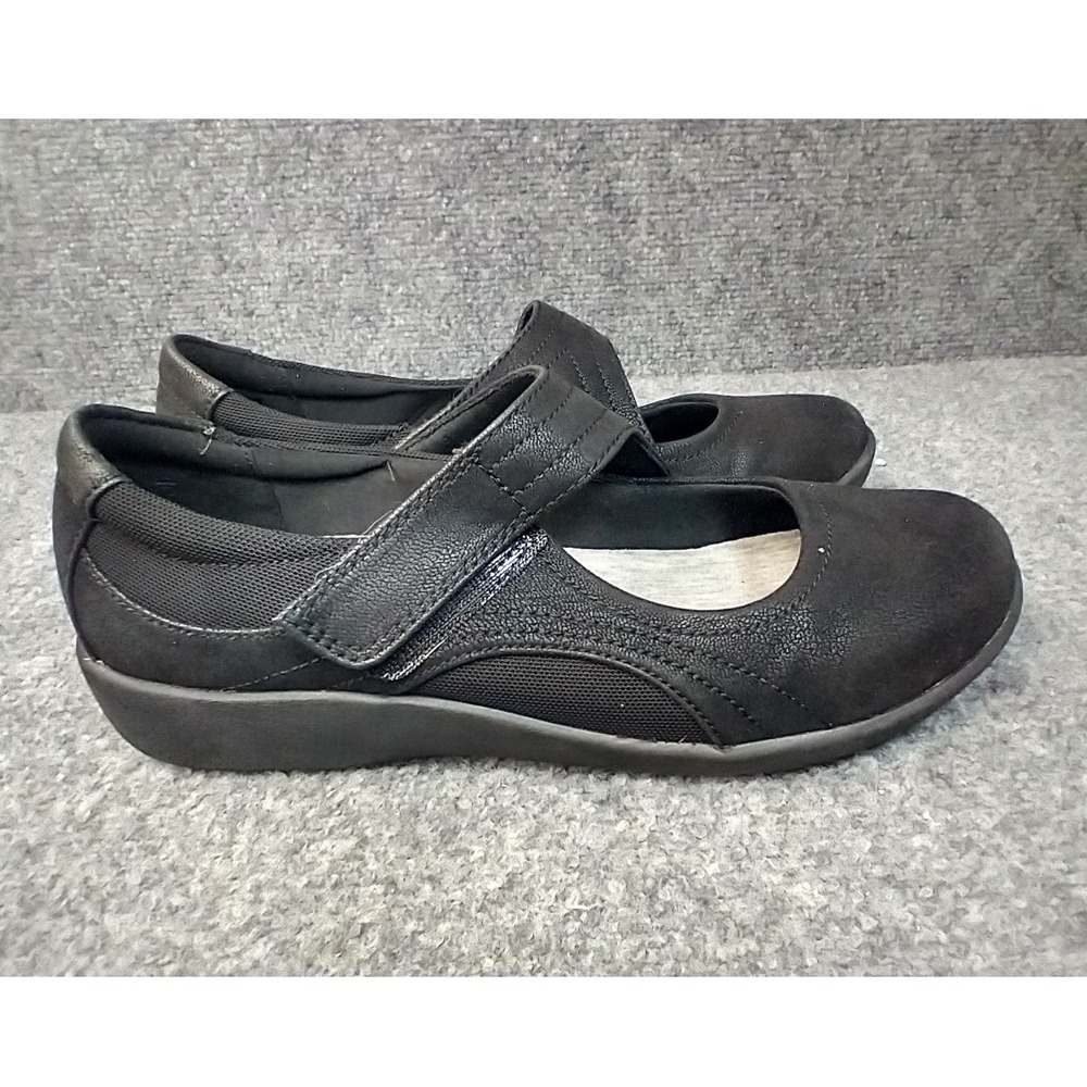 Clarks Cloudsteppers Mary Jane Women Size 8 Black Sillian Tino Comfort Flats